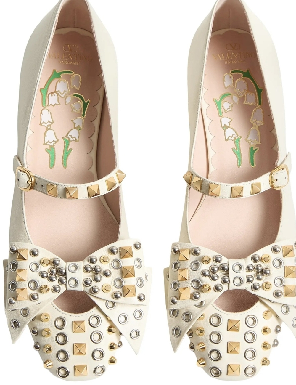 Valentino Garavani ROCKSTUDS Yawn? NOPE! MJ Bowow Ballerinas-Kidskin w/Studs